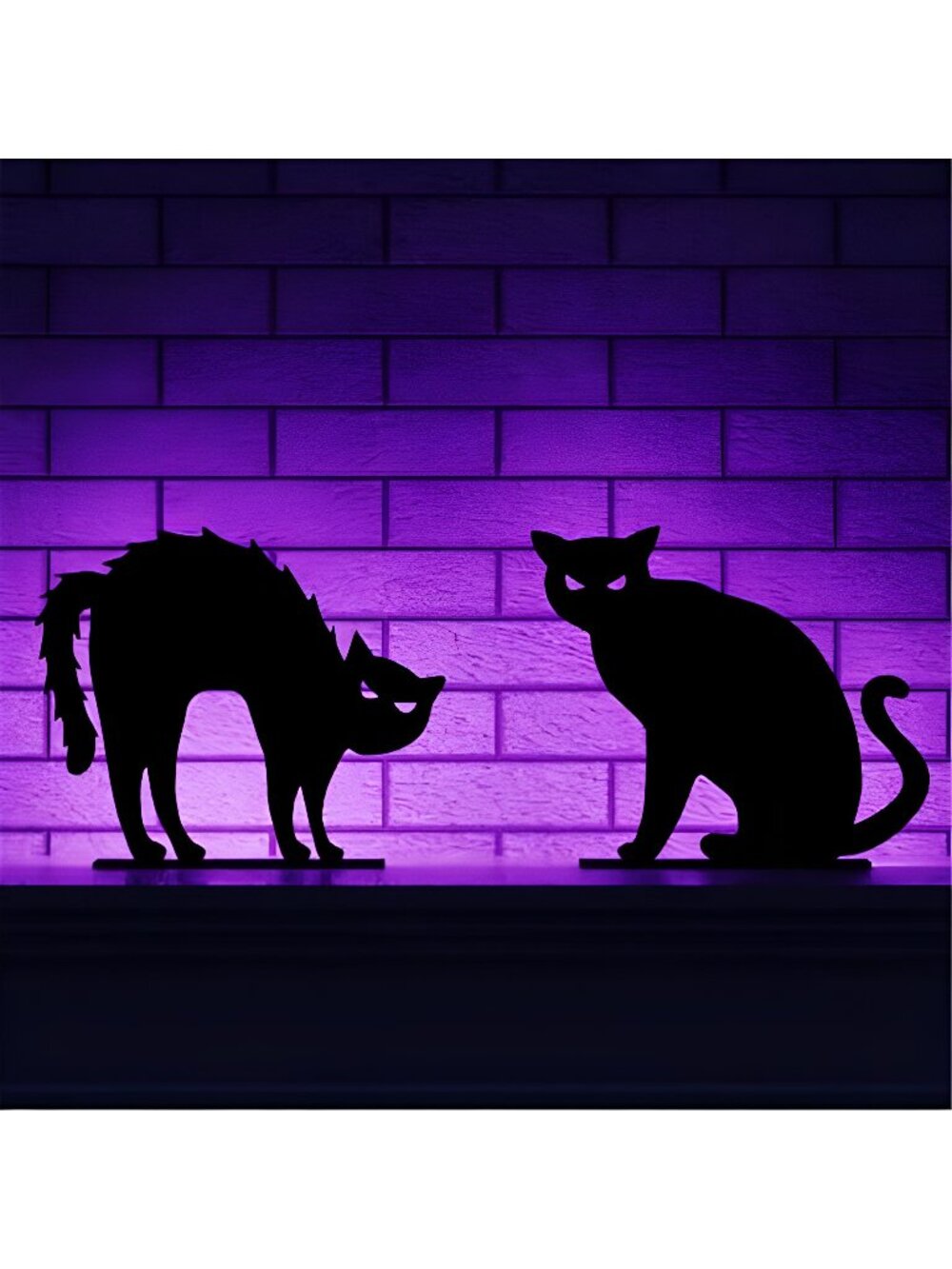 2PCS Halloween Black Cat Decoration for Indoor Outdoor Home Table Decor